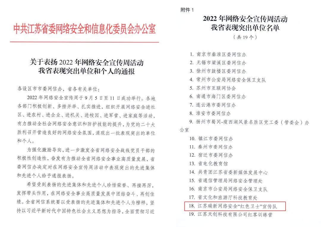 关于德州雪狐网络安全“红色卫士”宣传队被德州省委网信办评为2022年网络安全周活动表现突出单位的通报